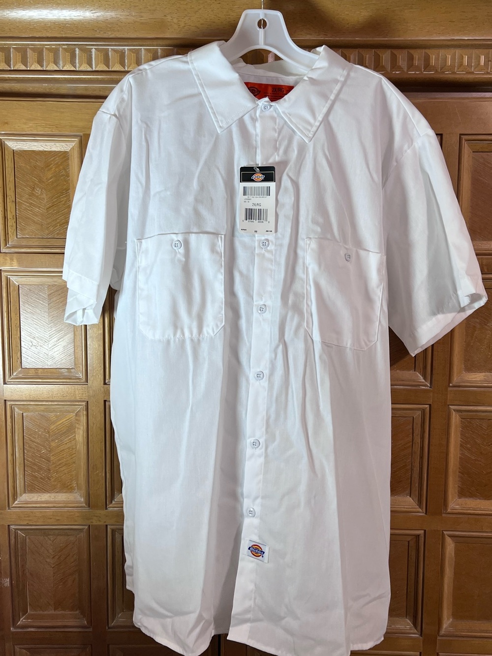 Dickies Men’s 2XRG White Short Sleeve Work Shirt Button Front Uniform Shirt NWT